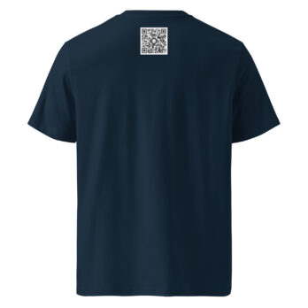 La Camiseta unisex Los Ajaches es una camiseta negra con un pequeño código QR en la parte superior de la espalda, ideal para los amantes del Arte Decorativo.