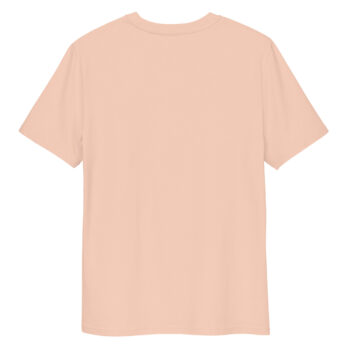 Una camiseta unisex beige de manga corta, llamada "Parapente al Atardecer", se presenta sobre un fondo blanco, con un estilo sereno. Se muestra la espalda de la camiseta.