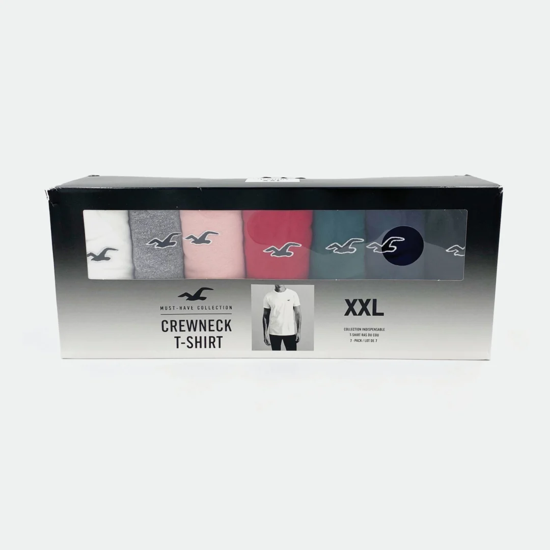 HOLLISTER MEN CREWNECK T SHIRT 7 PACK WOWSOUQ