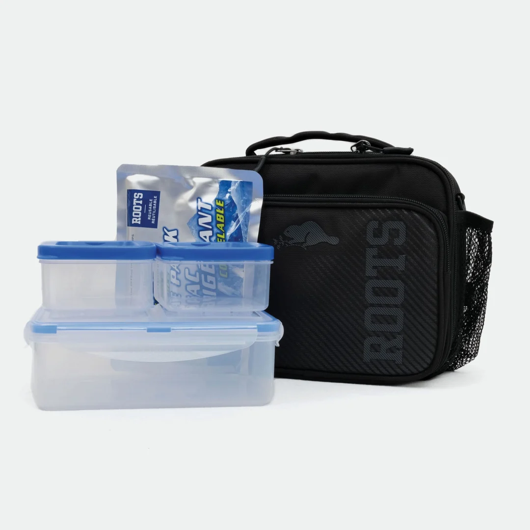 ROOTS DELUXE INSULATED LUNCH BOX BAG 5 PIECE SET WOWSOUQ