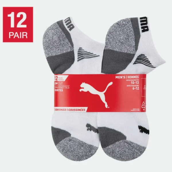 PUMA MEN'S LOW CUT ATHLETIC SOCKS 12PACK (7-12 US)