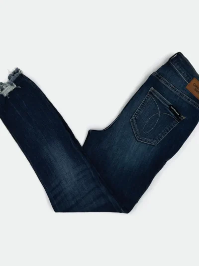CALVIN KLEIN WOMEN'S HIGH RISE SKINNY SNKLE TATTERED JEANS