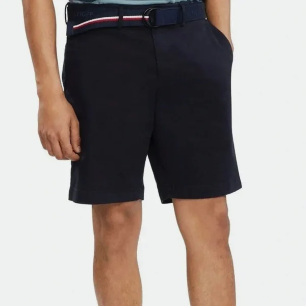 TOMMY HILFIGER MEN BELTED CHINO SHORTS 9" INSEAM