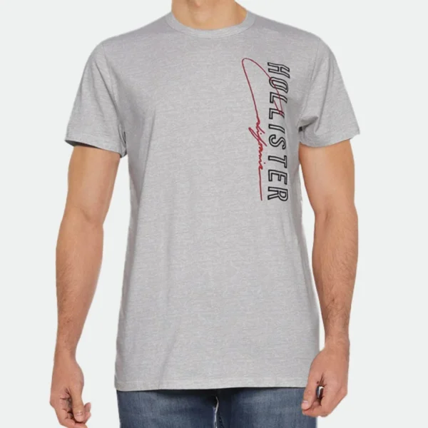 HOLLISTER MEN T-SHIRT BIG VERTICAL LOGO