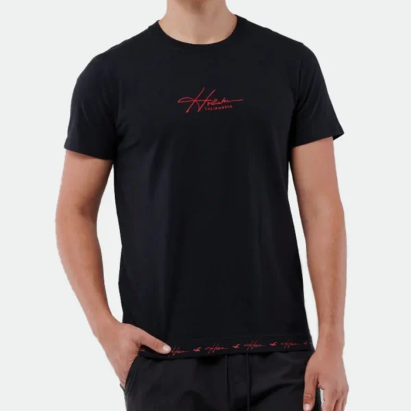 HOLLISTER MEN T-SHIRT LOGO HEM