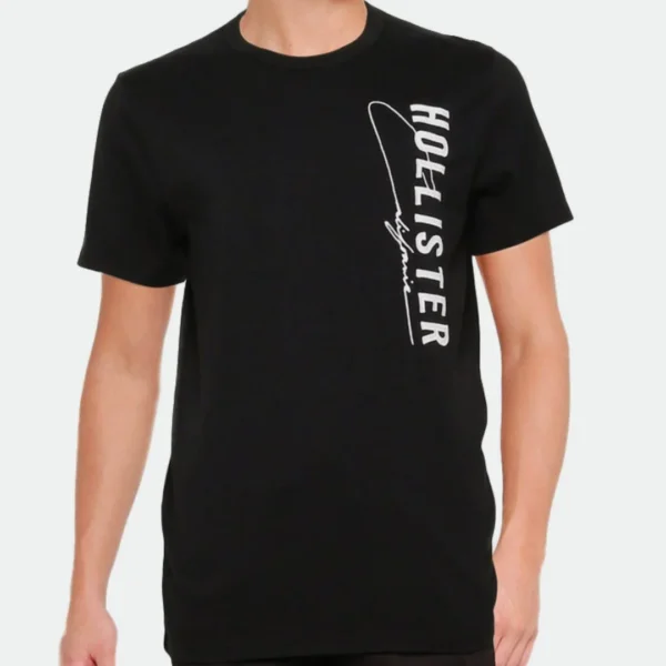 HOLLISTER MEN T-SHIRT BIG APPLIQUE LOGO