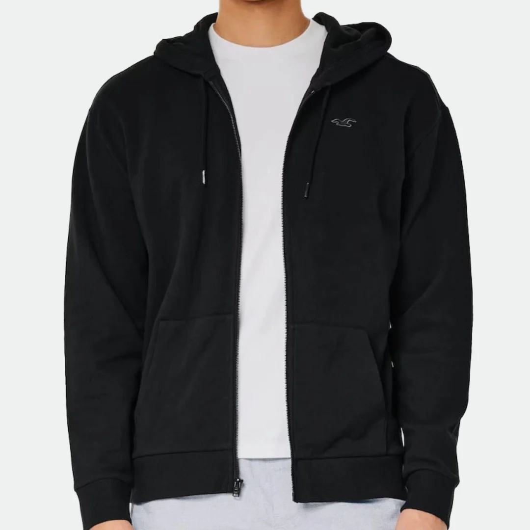 Logo full zip hoodie hollister store