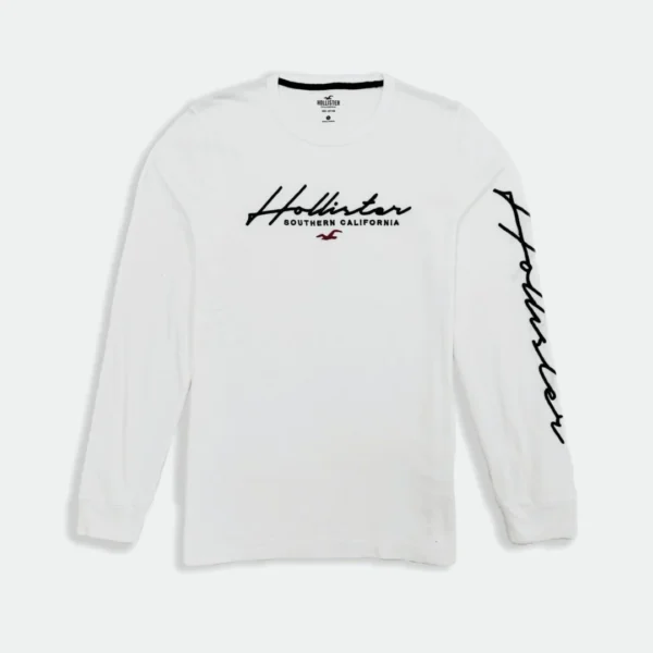 Hollister Men Long Sleeve Sweatshirt Embroidered Logo