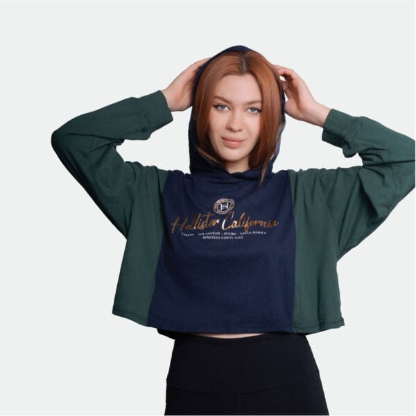 Hollister Hoodie Crop Top Graphic Print - Image 2