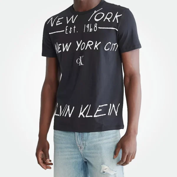 CALVIN KLEIN MEN'S BIG CK NY LOGO CREWNECK T-SHIRT