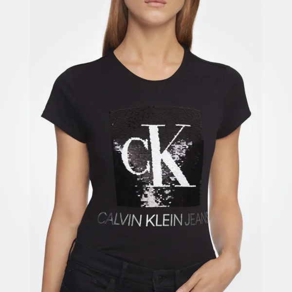 CALVIN KLEIN GRAPHIC GLITTER LOGO T-SHIRT