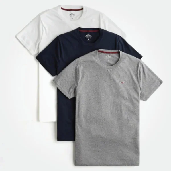 HOLLISTER 3 PACKS CREWNECK T-SHIRT