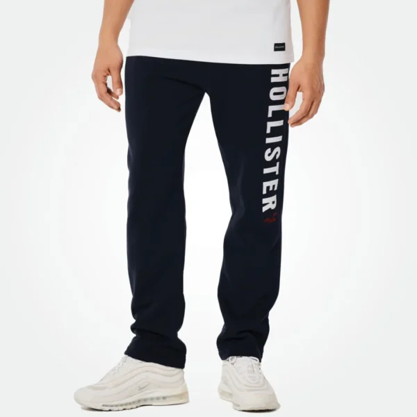 HOLLISTER MEN STRAIGHT LEG SWEATPANTS BIG APPLIQUE LOGO