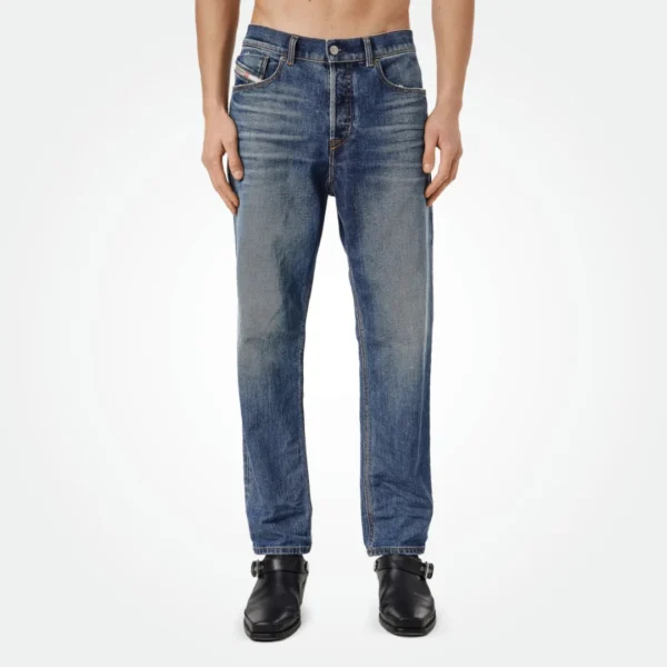 Diesel Men's Regular Fit Mid Waist Tapered Leg Jeans