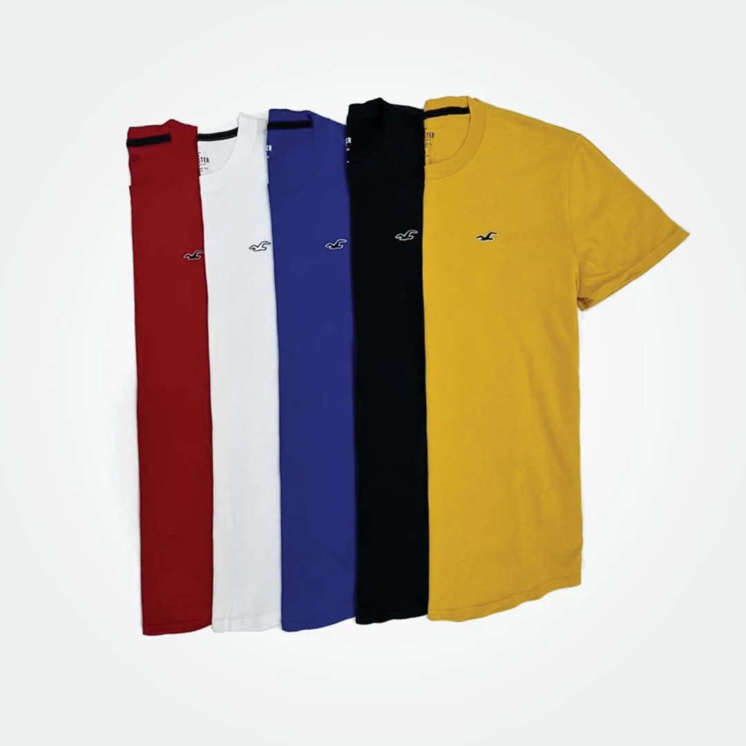 Hollister Men 5 Pack Curved Hem T shirt WOWSOUQ