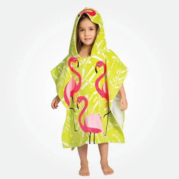 Just Kidding Kids Hooded Towel - Flamingos & Panda (Set Of 2) - Image 2