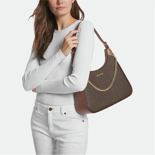 Michael Kors Wilma Large Signature Logo Shoulder Bag in Brown - Image 2
