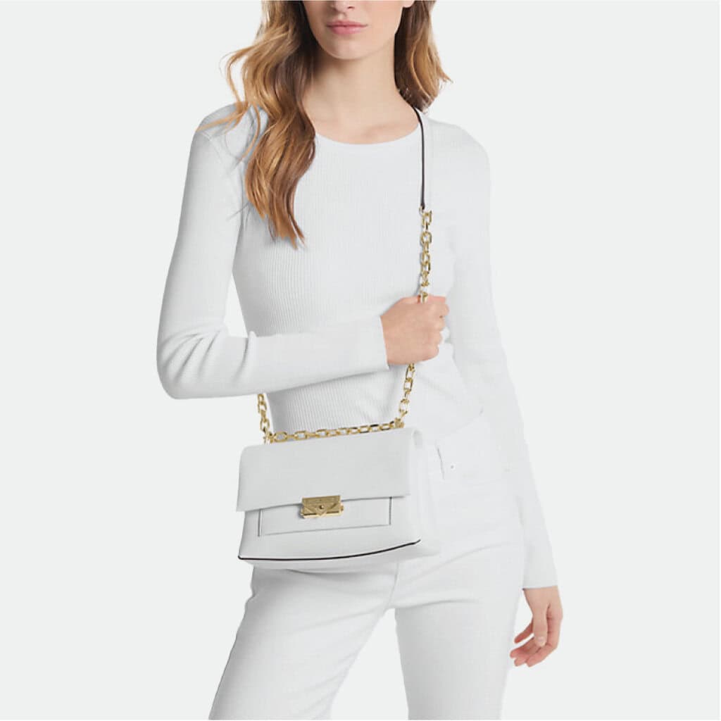 Michael Kors Cece Medium Shoulder Bag in White WOWSOUQ