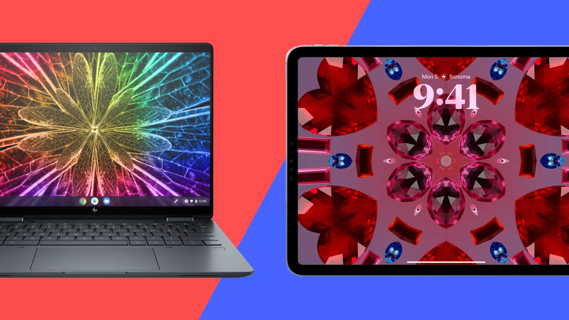 Chromebook And Tablet Side By Side.