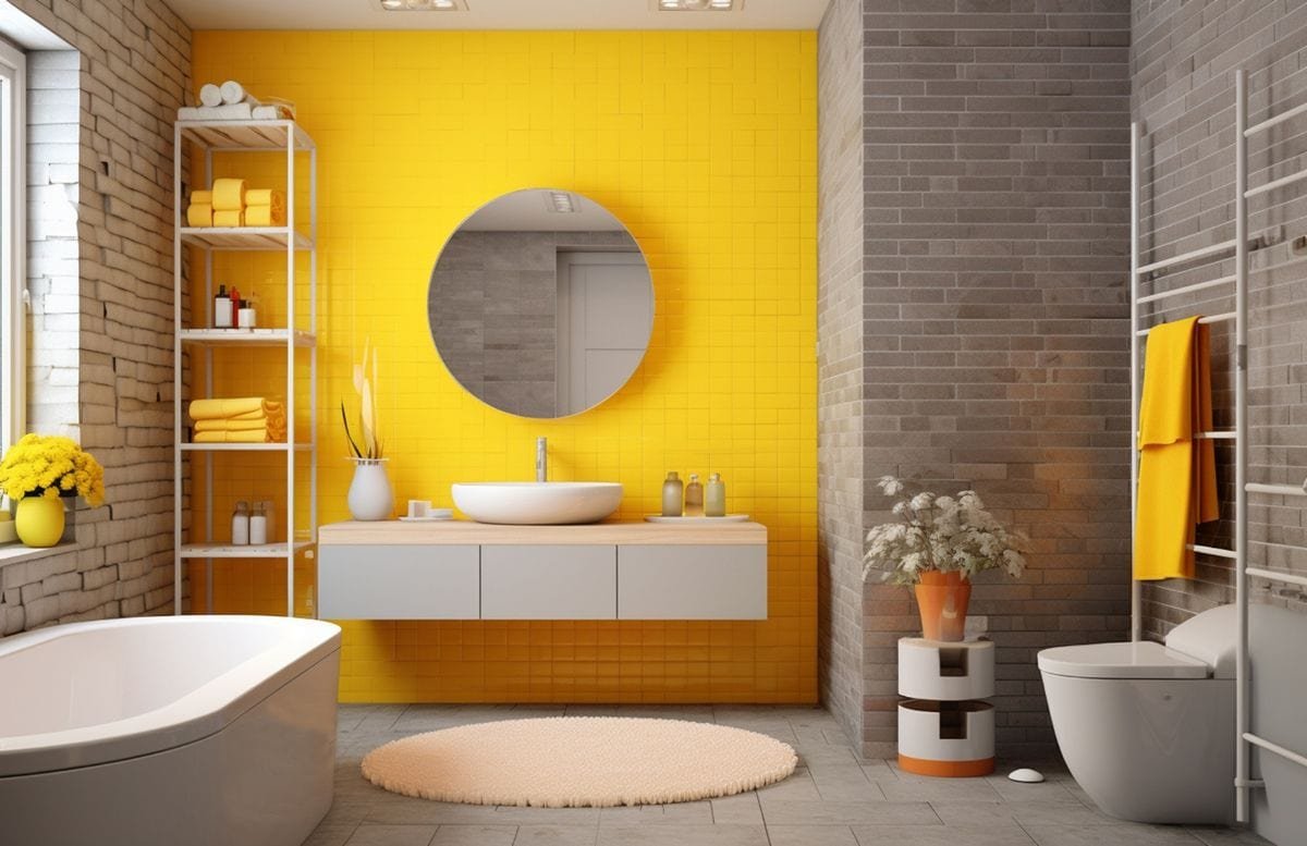Bathroom With Freshly Painted Walls, Showing A Clean And Inviting Space.