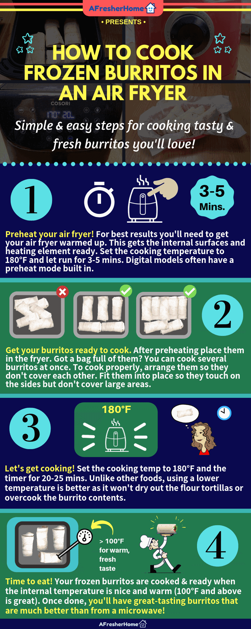 Cooking frozen burrito in air fryer clearance