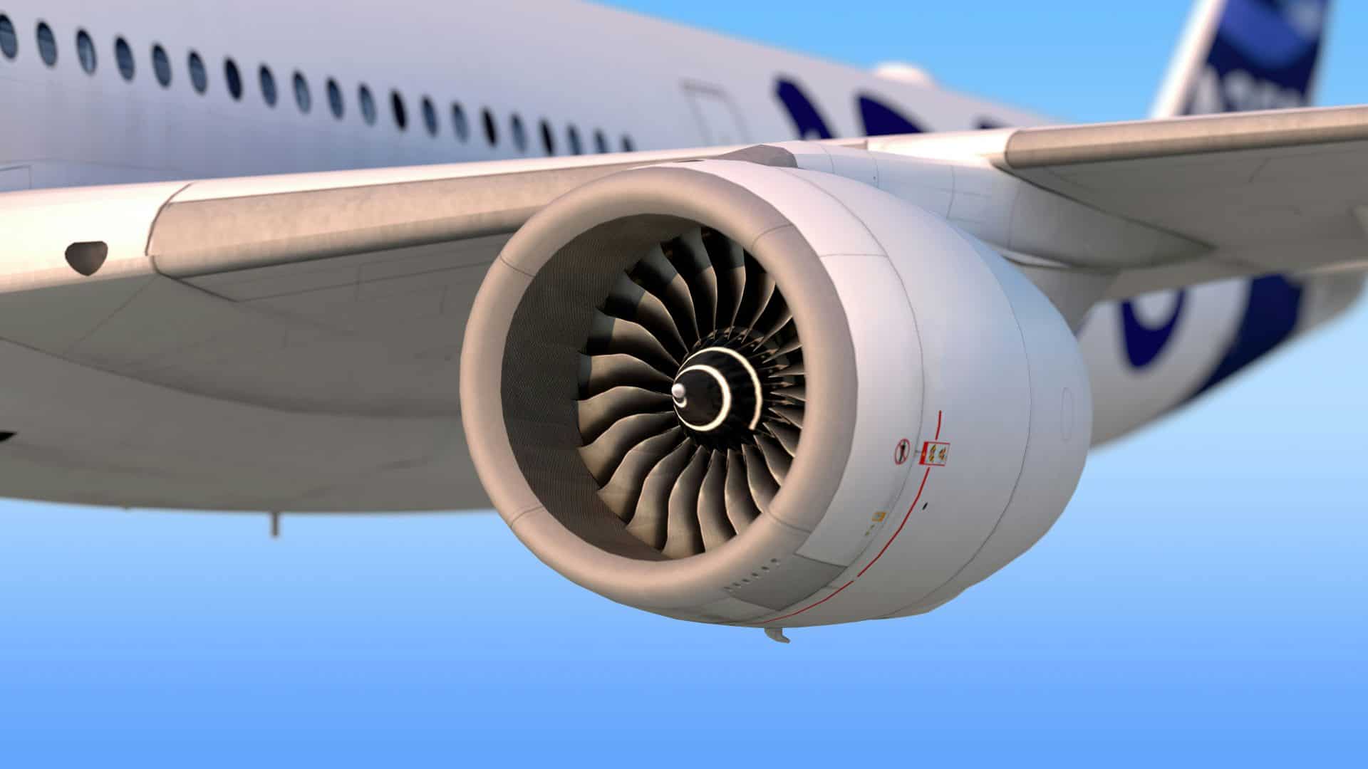 Aeroplane engine closeup