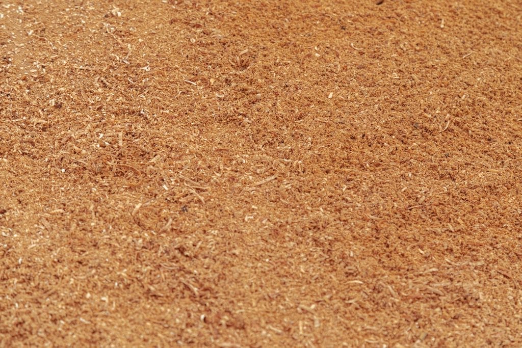 Close up shot of sawdust