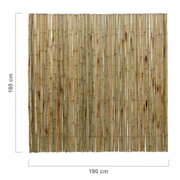 bamboemat naturel 180 x 180cm uitgerold