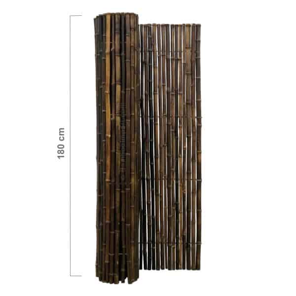 zwarte bamboemat op rol 180 x 180 cm