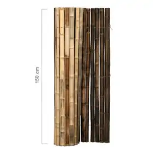 bamboemat halfrond zwart 180 x 150 cm