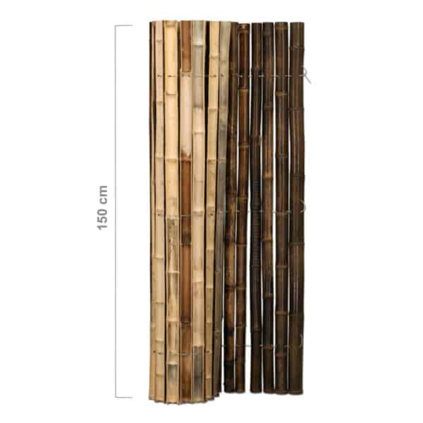 bamboemat halfrond zwart 180 x 150 cm