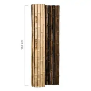 bamboemat halfrond zwart 180 x 180 cm