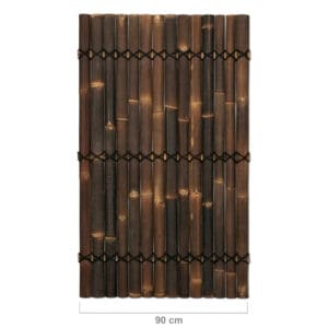 Halfrond Zwart Bamboescherm 90 x 150 cm