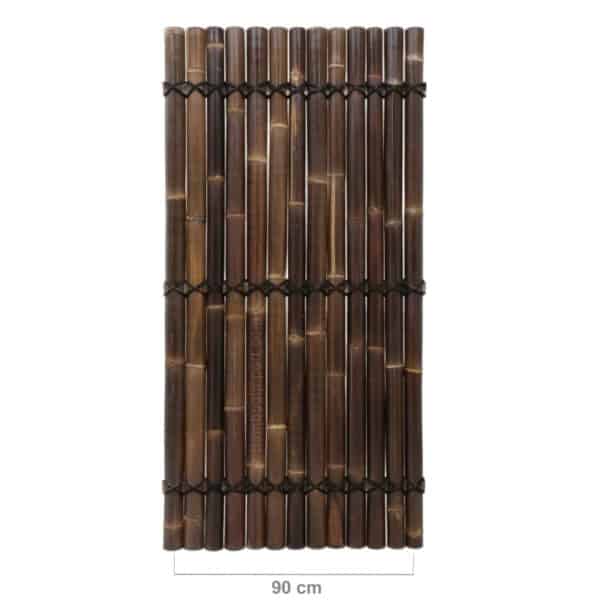 Halfrond Zwart Bamboescherm 90 x 180 cm - Bamboe België