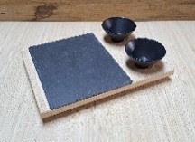 bamboe Tapasplank met leisteen (vierkant)- Bamboe België
