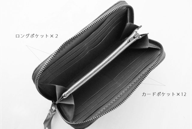 ラウンドファスナー　革財布