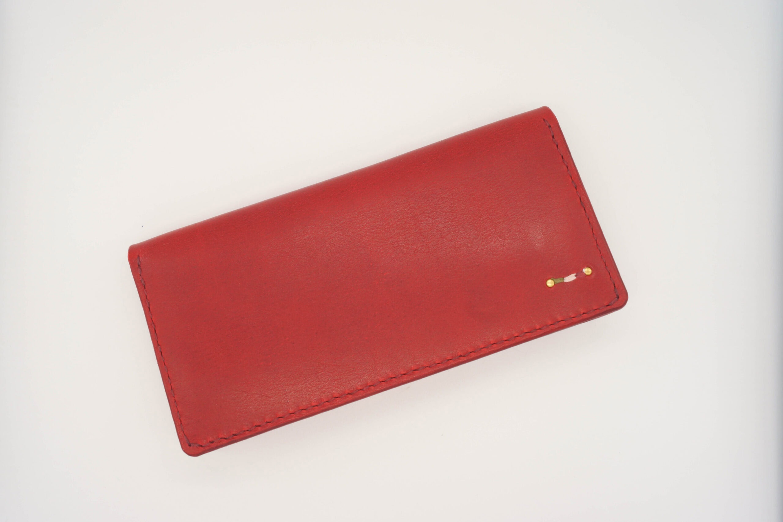 Leather long wallet RED