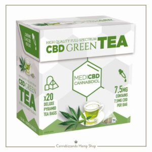 MediCBD Green Tea: Le proprietà benefiche della tisana alla canapa si uniscono a quelle del tè verde, una delle bevande più apprezzate come stimolante e tonico contro stress e affaticamento.
