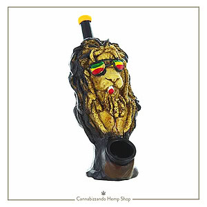 Pipa Rasta Lion - Polyresin Smoking Pipe 12 cm