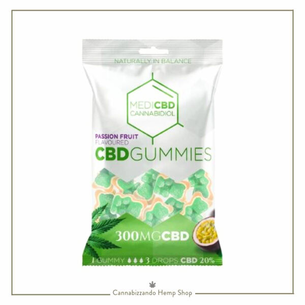 MediCBD Passion Fruit CBD Gummy Bears - Orsetti gommosi al CBD al gusto di frutto della passione