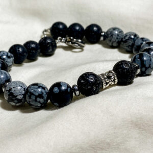 Bracciale di Ossidiana e Pietra Lavica