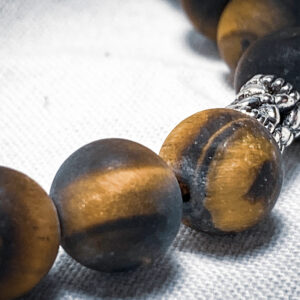 Bracciale elastico in pietra naturale di Occhio di Tigre Opaco