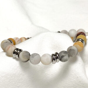 Bracciale in acciaio e pietra naturale di Agata Crazy