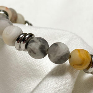 Bracciale in acciaio e pietra naturale di Agata Crazy