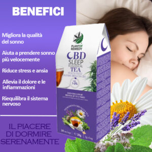 La tisana ideale per dormire sonni tranquilli, CBD Sleep Tea è formulata con ingredienti 100% naturali senza aggiunta di coloranti o aromi artificiali