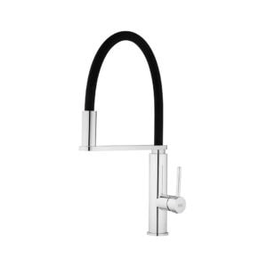 Baterie lebada pentru chiuveta cu gura de silicon, pivotanta, extensibila, negru