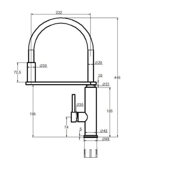 Baterie lebada pentru chiuveta cu gura de silicon, pivotanta, extensibila, galben