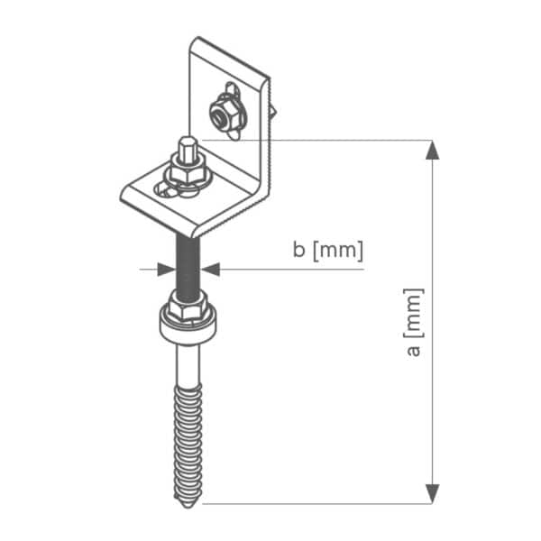 Surub fixare panouri fotovoltaice pe acoperis tabla L: 250 mm Aerocompact - imagine 2