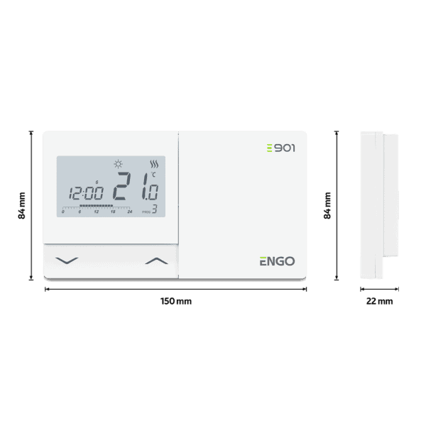 E901 Termostat programabil, aparent, cu fir ENGO - imagine 3