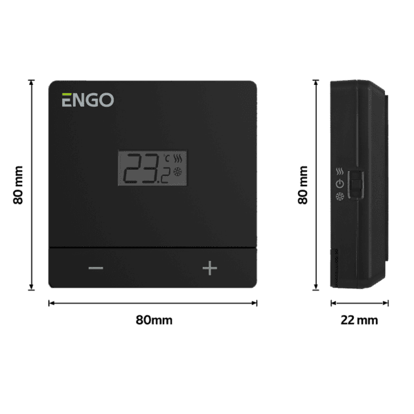 EASY230B Termostat cu fir, 230V, negru, ENGO - imagine 3